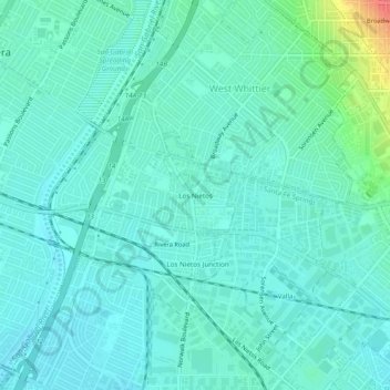 Mappa topografica Los Nietos, altitudine, rilievo