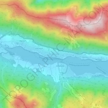 Mappa topografica Techendorf, altitudine, rilievo