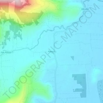 Mappa topografica Pixirica, altitudine, rilievo