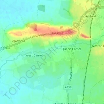 Mappa topografica Wales, altitudine, rilievo