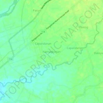 Mappa topografica Namagbagan, altitudine, rilievo