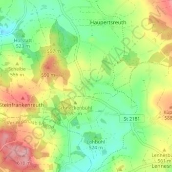Mappa topografica Grafenreuth, altitudine, rilievo