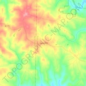 Mappa topografica Ayersville, altitudine, rilievo