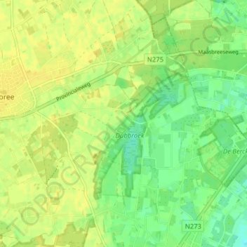 Mappa topografica Dubbroek, altitudine, rilievo