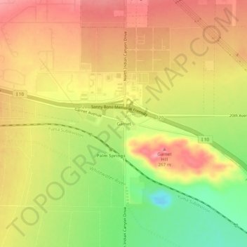 Mappa topografica Garnet, altitudine, rilievo