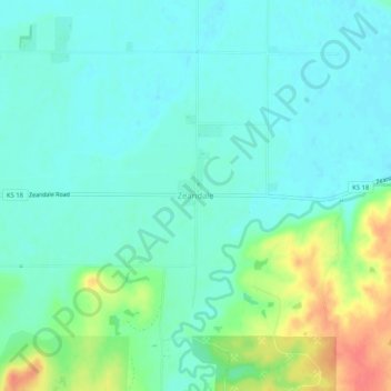 Mappa topografica Zeandale, altitudine, rilievo
