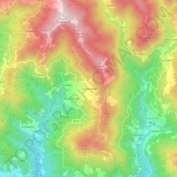 Mappa topografica Lezzaruole, altitudine, rilievo