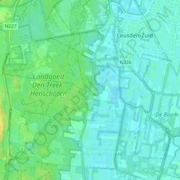Mappa topografica Den Treek, altitudine, rilievo