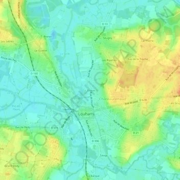 Mappa topografica L'Écotet, altitudine, rilievo
