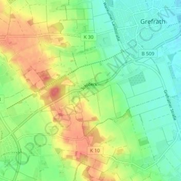 Mappa topografica Schlibeck, altitudine, rilievo