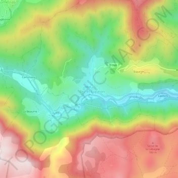 Mappa topografica Bez, altitudine, rilievo