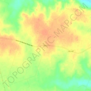 Mappa topografica Tracy, altitudine, rilievo