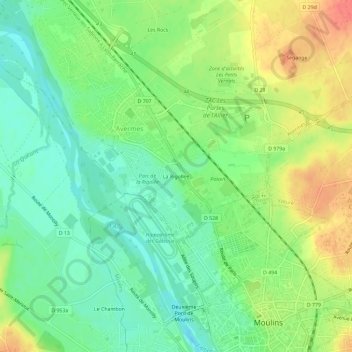 Mappa topografica La Rigollée, altitudine, rilievo