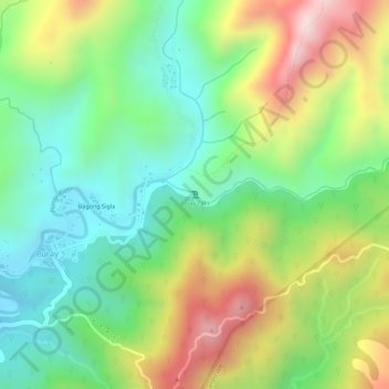 Mappa topografica Puray Falls, altitudine, rilievo
