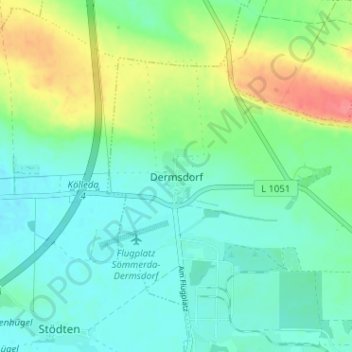 Mappa topografica Dermsdorf, altitudine, rilievo