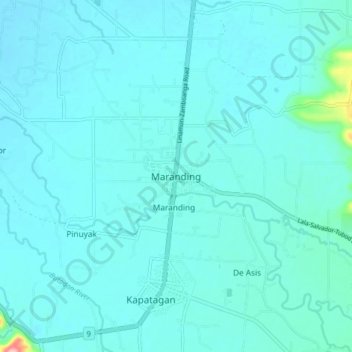Mappa topografica Maranding, altitudine, rilievo