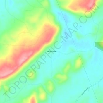 Mappa topografica New Home, altitudine, rilievo