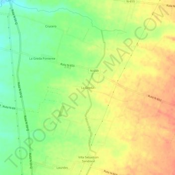 Mappa topografica La Greda, altitudine, rilievo