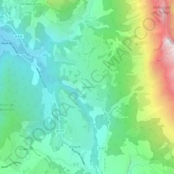 Mappa topografica Le Collet, altitudine, rilievo