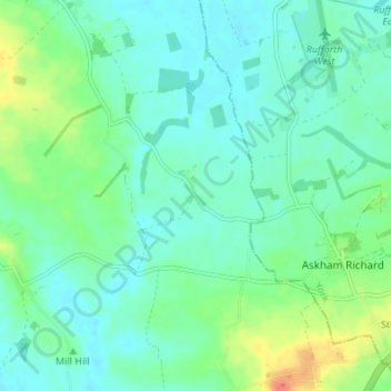 Mappa topografica Angram, altitudine, rilievo