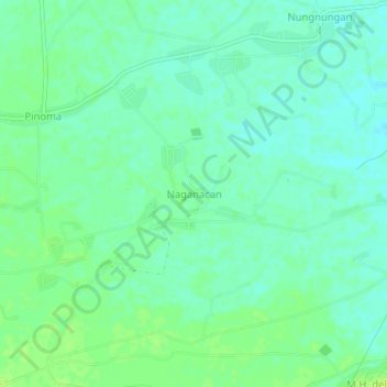Mappa topografica Naganacan, altitudine, rilievo