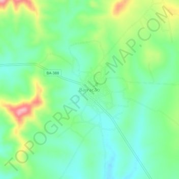 Mappa topografica Barracão, altitudine, rilievo