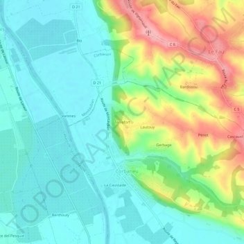 Mappa topografica Terrefort, altitudine, rilievo