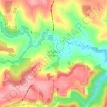 Mappa topografica Patrimônio Regina, altitudine, rilievo