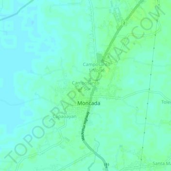 Mappa topografica Camposanto 1 Sur, altitudine, rilievo