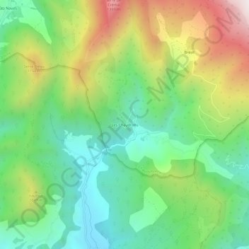 Mappa topografica Les Chaudrons, altitudine, rilievo