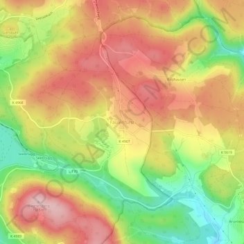 Mappa topografica Faulenfürst, altitudine, rilievo