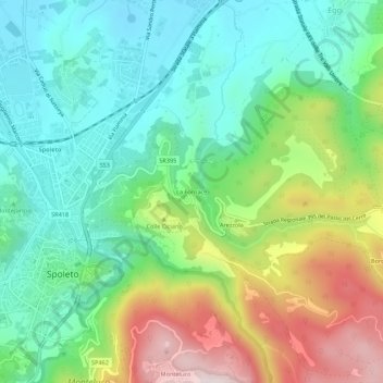 Mappa topografica La Fornace, altitudine, rilievo