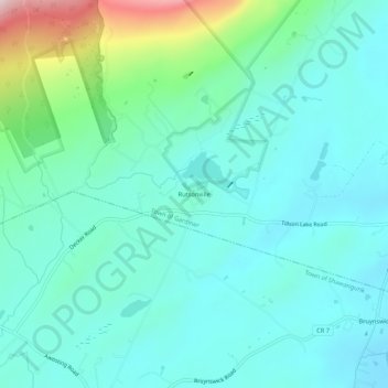 Mappa topografica Rutsonville, altitudine, rilievo