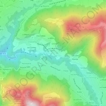 Mappa topografica Les Champs d'Arce, altitudine, rilievo