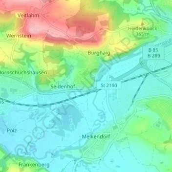 Mappa topografica Weinbrücke, altitudine, rilievo