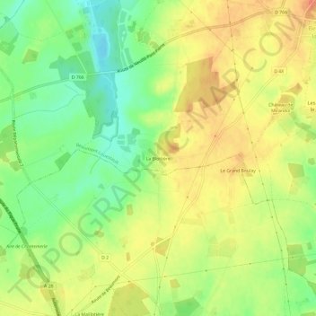 Mappa topografica La Blottière, altitudine, rilievo
