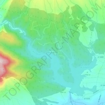 Mappa topografica Oliegos (Ruinas), altitudine, rilievo