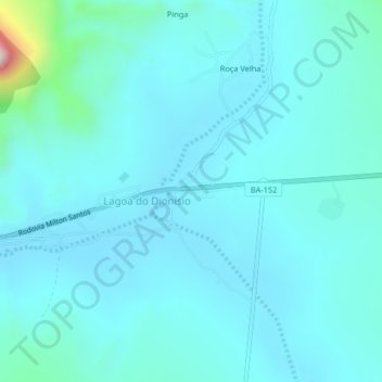 Mappa topografica Lagoa do Dionísio, altitudine, rilievo