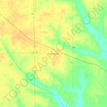 Mappa topografica Andersonville, altitudine, rilievo