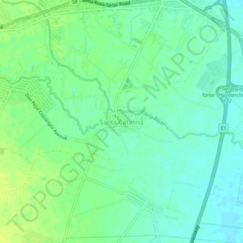 Mappa topografica Santa Catalina, altitudine, rilievo