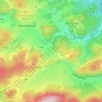 Mappa topografica Müggenbruch, altitudine, rilievo