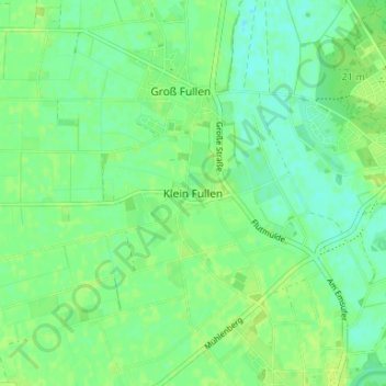 Mappa topografica Klein Fullen, altitudine, rilievo