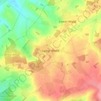 Mappa topografica Upper Wield, altitudine, rilievo