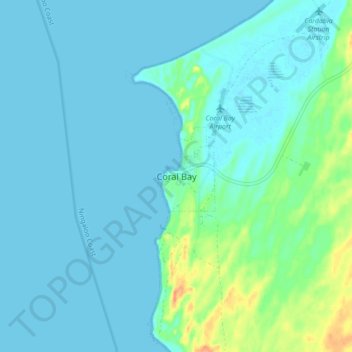 Mappa topografica Coral Bay, altitudine, rilievo