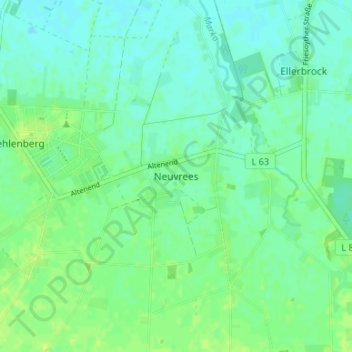 Mappa topografica Neuvrees, altitudine, rilievo
