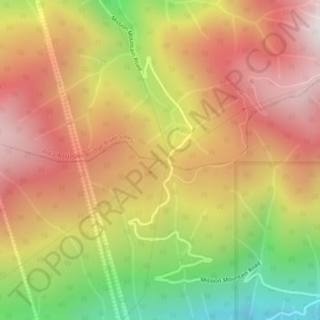 Mappa topografica Mission Pass, altitudine, rilievo