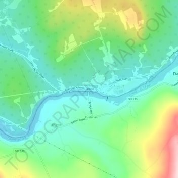 Mappa topografica Gilman, altitudine, rilievo