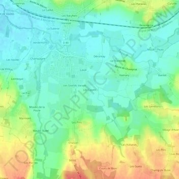 Mappa topografica Les Clayes, altitudine, rilievo