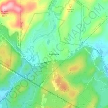 Mappa topografica Eagle Valley, altitudine, rilievo
