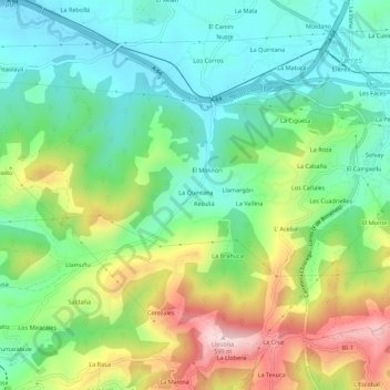 Mappa topografica Trespando, altitudine, rilievo